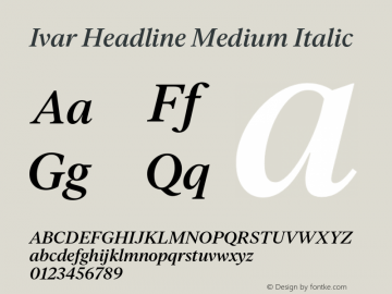 IvarHeadline-MediumItalic Version 1.000图片样张