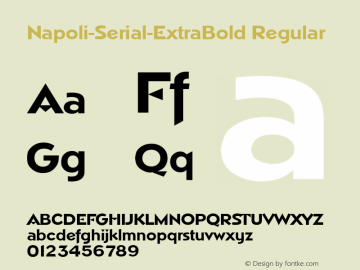 Napoli-Serial-ExtraBold Regular 1.0 Sun Oct 20 15:34:21 1996图片样张