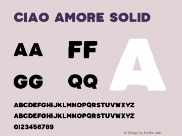 Ciao Amore Solid Version 1.000 Font Sample