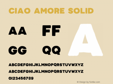 Ciao Amore Solid Version 1.000;PS 001.000;hotconv 1.0.88;makeotf.lib2.5.64775图片样张