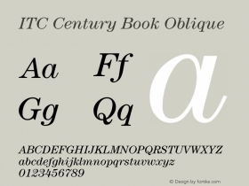 ITC Century Book Oblique Version 002.000图片样张