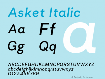 Asket-Italic 001.000 Font Sample