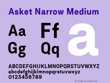 AsketNarrow-Medium 001.000 Font Sample