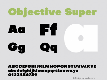 Objective-Super Version 1.000 Font Sample