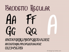 Brodetto Regular Version 1.000 Font Sample