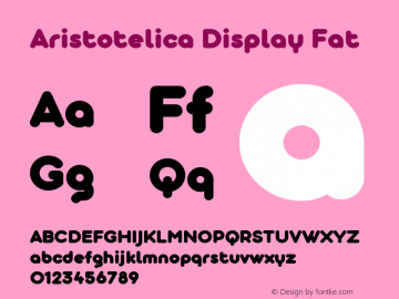 Aristotelica Display Fat Version 1.000 Font Sample