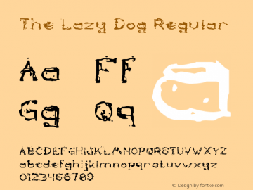 The Lazy Dog Version 1.00;February 4, 2018;FontCreator 11.0.0.2412 64-bit图片样张