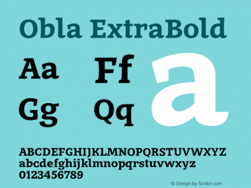 Obla-ExtraBold Version 1.000 2016 initial release Font Sample