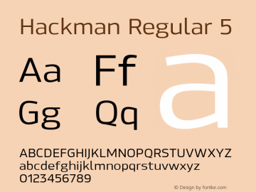Hackman  Regular 5 Version 1.001;PS 001.001;hotconv 1.0.70;makeotf.lib2.5.58329;com.myfonts.easy.northernblock.hackman.medium.wfkit2.version.3Tss图片样张
