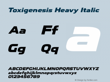 ToxigenesisHv-Italic Version 1.000图片样张