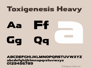 ToxigenesisHv-Regular Version 1.000 Font Sample