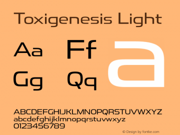 ToxigenesisLt-Regular Version 1.000 Font Sample