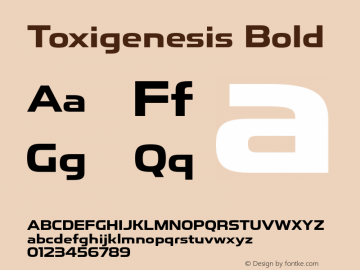 ToxigenesisRg-Bold Version 1.000 Font Sample