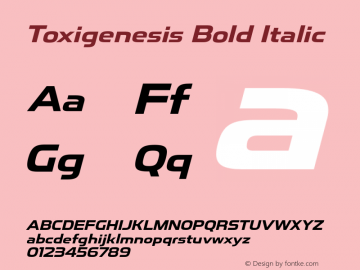 ToxigenesisRg-BoldItalic Version 1.000图片样张