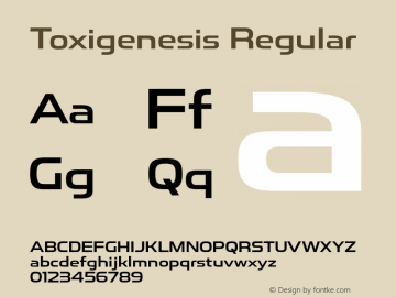 ToxigenesisRg-Regular Version 1.000 Font Sample