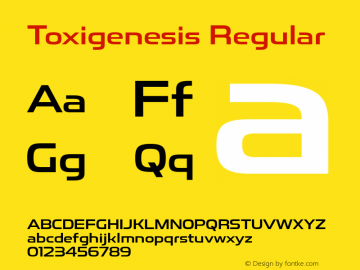ToxigenesisRg-Regular Version 1.000 Font Sample