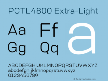 PCTL4800El-Regular Version 1.000 Font Sample