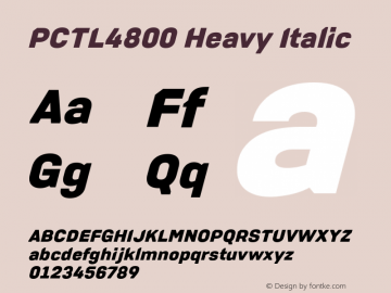 PCTL4800Hv-Italic Version 1.000 Font Sample