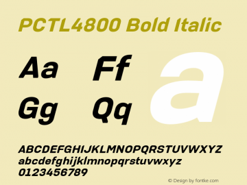 PCTL4800Rg-BoldItalic Version 1.000 Font Sample