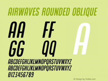 Airwaves Rounded Oblique Version 1.000;PS 001.000;hotconv 1.0.88;makeotf.lib2.5.64775 Font Sample