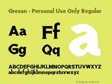 Gresan - Personal Use Only Version 1.00 January 17, 2018, initial release图片样张