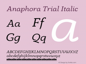 AnaphoraTrial-Italic Version 5.004图片样张