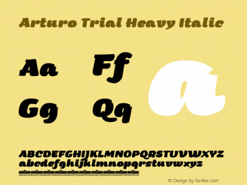 Arturo Trial Heavy Italic Version 1.000图片样张