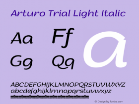 Arturo Trial Light Italic Version 1.000图片样张