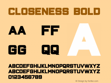 Closeness Bold Version 1.000图片样张
