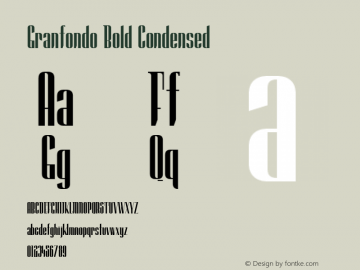 Granfondo-BoldCondensed Version 1.000 Font Sample