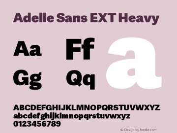Adelle Sans EXT Heavy Version 2.000;PS 002.000;hotconv 1.0.88;makeotf.lib2.5.64775 Font Sample