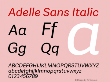 AdelleSans-Italic Version 2.000图片样张