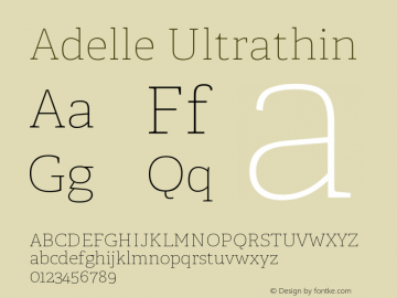 AdelleUt Version 2.000 Font Sample