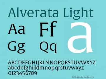 AlverataLt Version 1.001 Font Sample