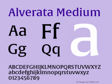 AlverataMd Version 1.001 Font Sample