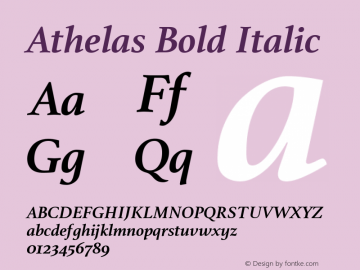 Athelas-BoldItalic Version 1.001图片样张
