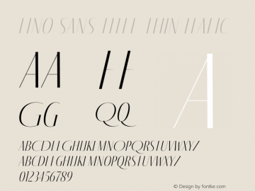 Fino Sans Title Thin Italic Version 1.012;PS 001.012;hotconv 1.0.88;makeotf.lib2.5.64775 Font Sample