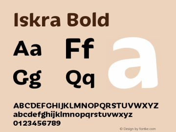 Iskra-Bold Version 1.000 Font Sample