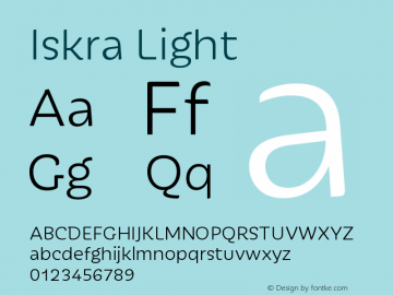 Iskra-Light Version 1.000 Font Sample