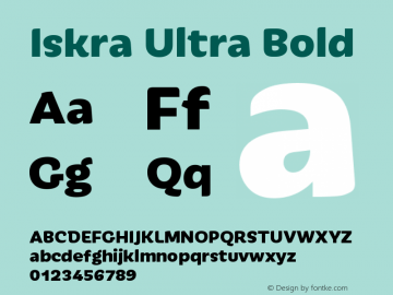 Iskra-UltraBold Version 1.000 Font Sample