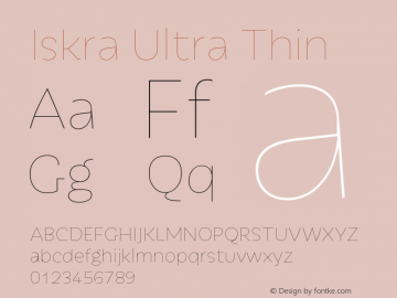Iskra-UltraThin Version 1.000 Font Sample