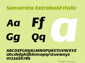 SanserataEb-Italic Version 1.002 Font Sample