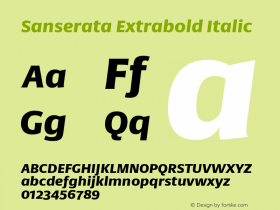 SanserataEb-Italic Version 1.002图片样张