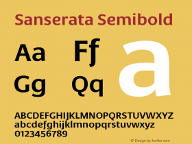 SanserataSb Version 1.002 Font Sample