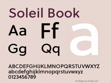 SoleilBk Version 1.001 Font Sample