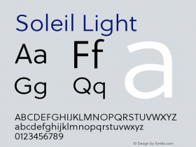 SoleilLt Version 1.001 Font Sample