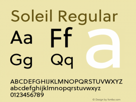 Soleil Version 1.001 Font Sample