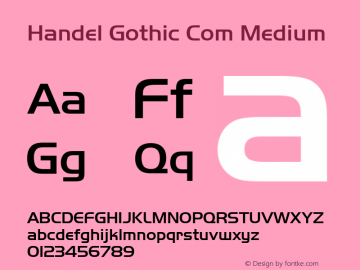 Handel Gothic Com Medium Version 1.02图片样张