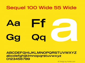 Sequel 100 Wide 55 Wide Version 2.000;PS 002.000;hotconv 1.0.88;makeotf.lib2.5.64775 Font Sample