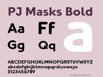 PJ Masks Bold Version 1.110图片样张
